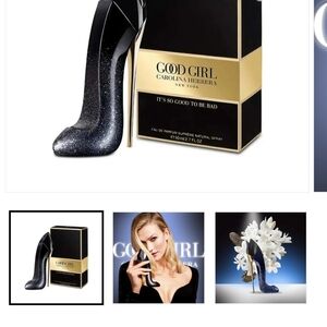 Carolina Herrera Black and Gold Stiletto Perfume Good Girl Supreme